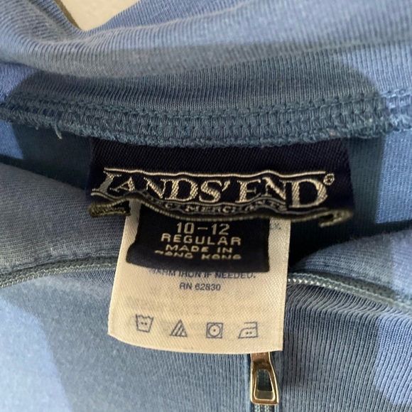 Lands’ End Quarter Zip Pull Over Blue - Picture 5 of 7